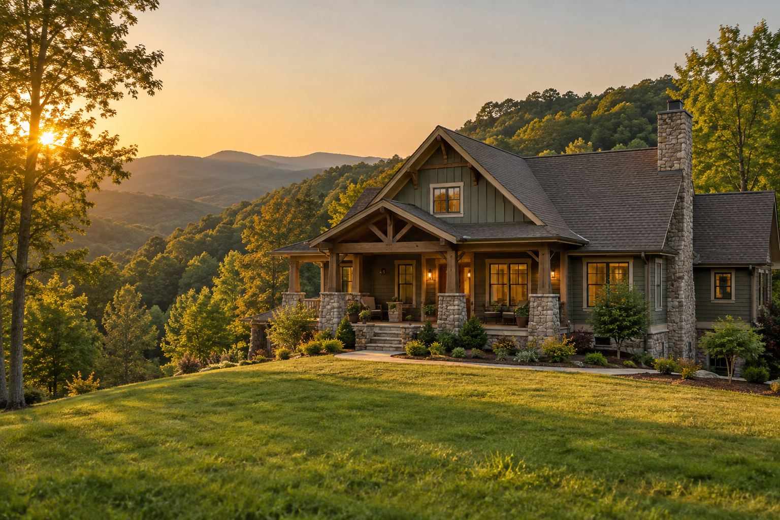 A craftsman home in the East Tennessee hills, illustrative